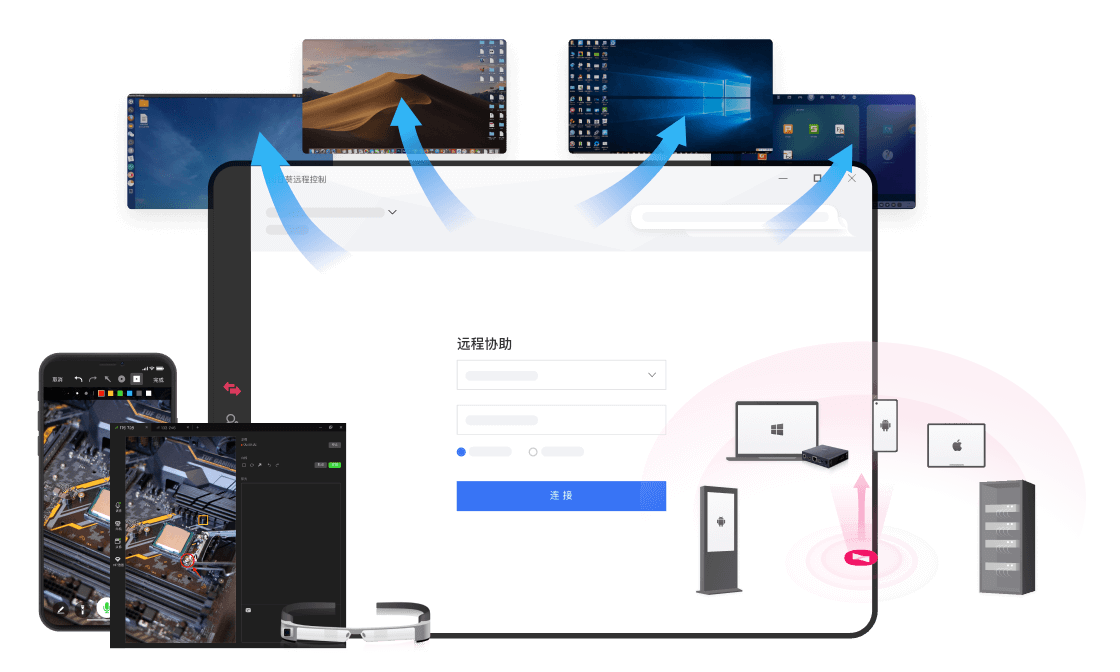 向日葵远程控制弱网环境连接示意